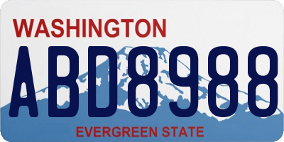 WA license plate ABD8988