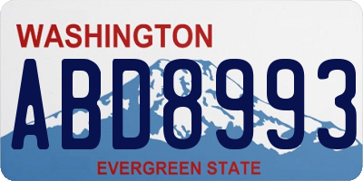WA license plate ABD8993