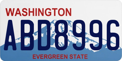 WA license plate ABD8996