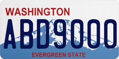 WA license plate ABD9000