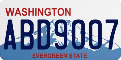WA license plate ABD9007