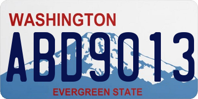 WA license plate ABD9013