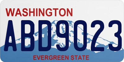 WA license plate ABD9023