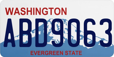 WA license plate ABD9063
