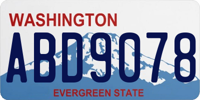 WA license plate ABD9078