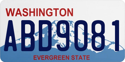 WA license plate ABD9081