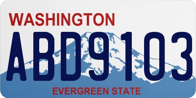 WA license plate ABD9103