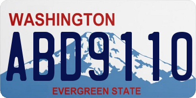 WA license plate ABD9110