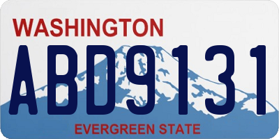 WA license plate ABD9131