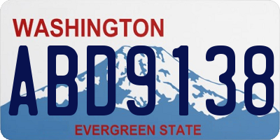 WA license plate ABD9138