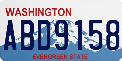 WA license plate ABD9158