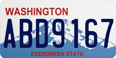 WA license plate ABD9167