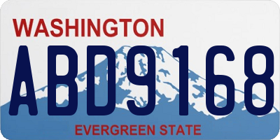WA license plate ABD9168