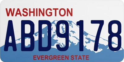 WA license plate ABD9178