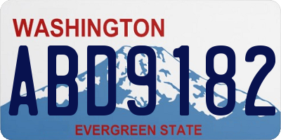 WA license plate ABD9182