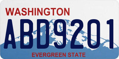 WA license plate ABD9201