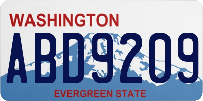 WA license plate ABD9209