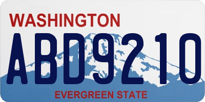 WA license plate ABD9210