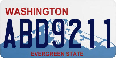 WA license plate ABD9211