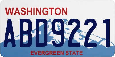 WA license plate ABD9221