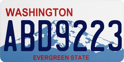 WA license plate ABD9223