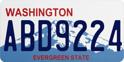 WA license plate ABD9224