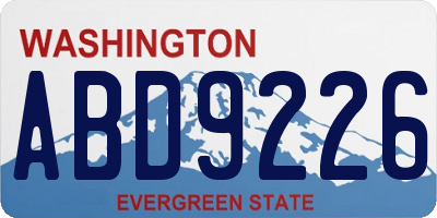 WA license plate ABD9226