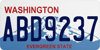 WA license plate ABD9237