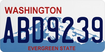 WA license plate ABD9239