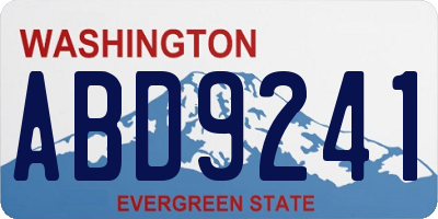 WA license plate ABD9241