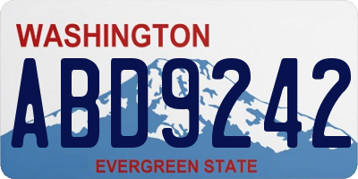 WA license plate ABD9242