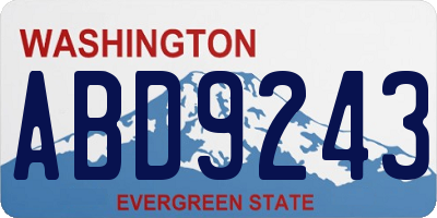 WA license plate ABD9243