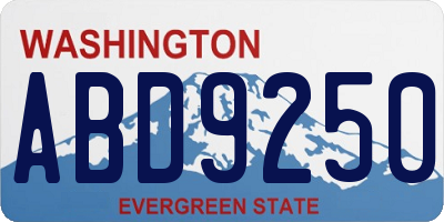WA license plate ABD9250