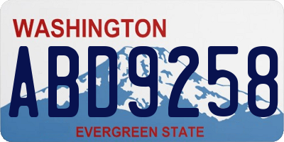 WA license plate ABD9258