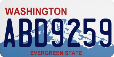 WA license plate ABD9259
