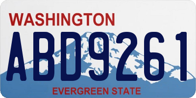 WA license plate ABD9261