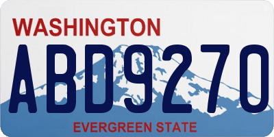 WA license plate ABD9270