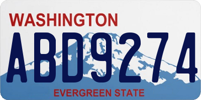 WA license plate ABD9274