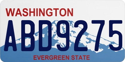 WA license plate ABD9275