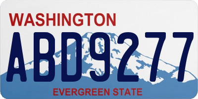WA license plate ABD9277