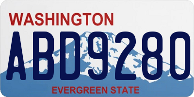 WA license plate ABD9280