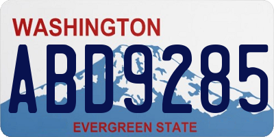 WA license plate ABD9285