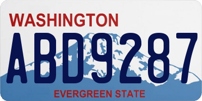 WA license plate ABD9287