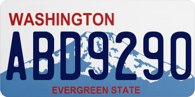 WA license plate ABD9290