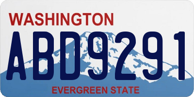 WA license plate ABD9291