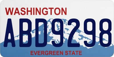 WA license plate ABD9298