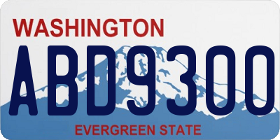 WA license plate ABD9300