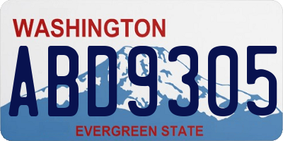 WA license plate ABD9305