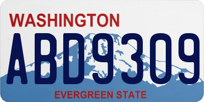 WA license plate ABD9309
