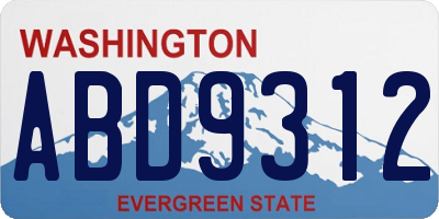 WA license plate ABD9312